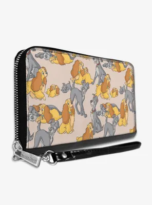 Disney Lady and the Tramp with Puppies Zip Around Wallet