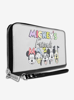 Disney Mickeys Friends The Fab Five Faces Zip Around Rectangle Wallet