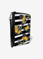 Disney Pixar Wall E Poses Stripe Zip Around Rectangle Wallet