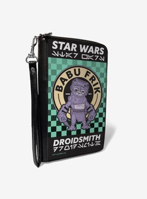 Star Wars Babu Frik Droidsmith Aurebesh Checkers Zip Around Rectangle Wallet