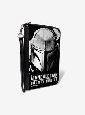 Star Wars The Mandalorian Helmet Bounty Hunter Logo Zip Around Rectangle Wallet