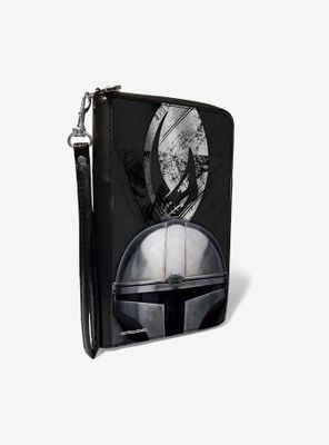 Star Wars The Mandalorian Mudhorn Armor Signet Helmet Grays Zip Around Rectangle Wallet