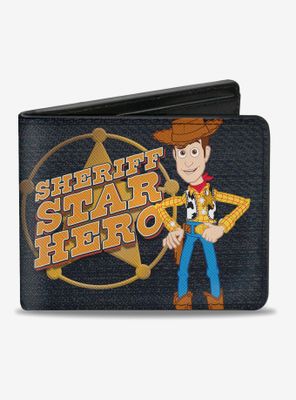 Disney Pixar Toy Story Woody Sheriff Star Badge Bifold Wallet