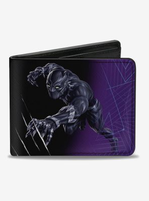 Marvel Black Panther Claw Action Pose Poly Line Art Bifold Wallet