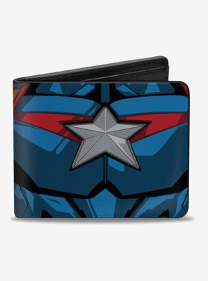 Marvel Captain America Chest Star Back Shield Bifold Wallet