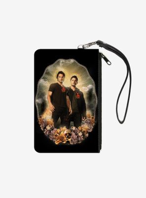 Supernatural Sam and Dean Winchester Saints and Sinners Pose Zip Clutch Canvas Wallet