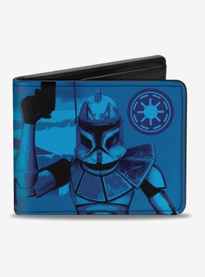 Star Wars The Clone Wars Rex Clone Captain Pose Bifold Wallet