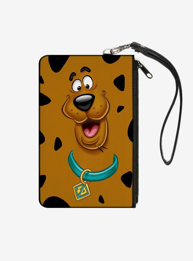 Scooby Doo Smiling Face Spots Brown Black Zip Clutch Canvas Wallet