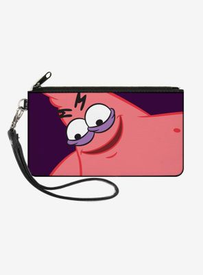 SpongeBob SquarePants Savage Patrick Pose Purple Zip Clutch Canvas Wallet