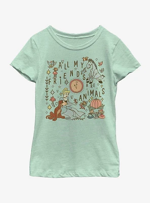 Disney Cinderella My Friends Are Animals Youth Girls T-Shirt