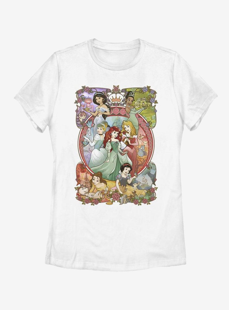 Disney Princesses Backgrounds Womens T-Shirt