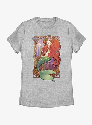 Disney The Little Mermaid Art Nouveau Ariel Womens T-Shirt