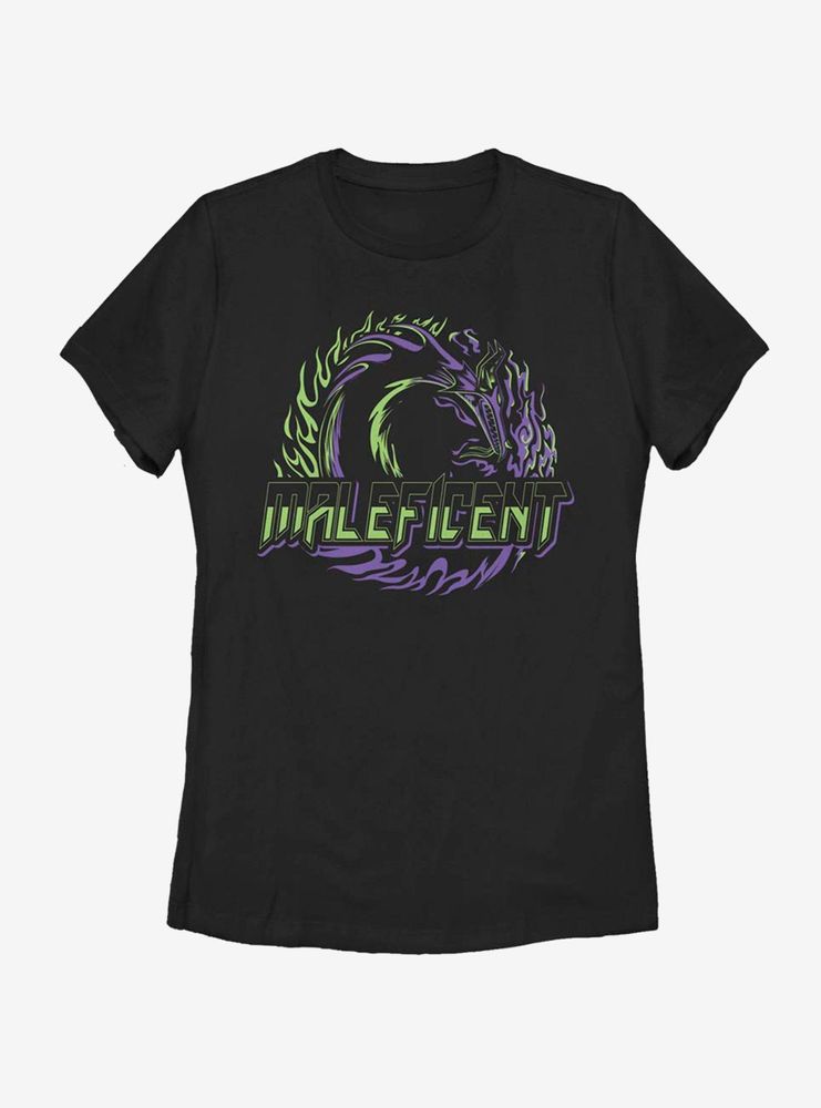 Disney Sleeping Beauty Maleficent Fire Wheel Womens T-Shirt