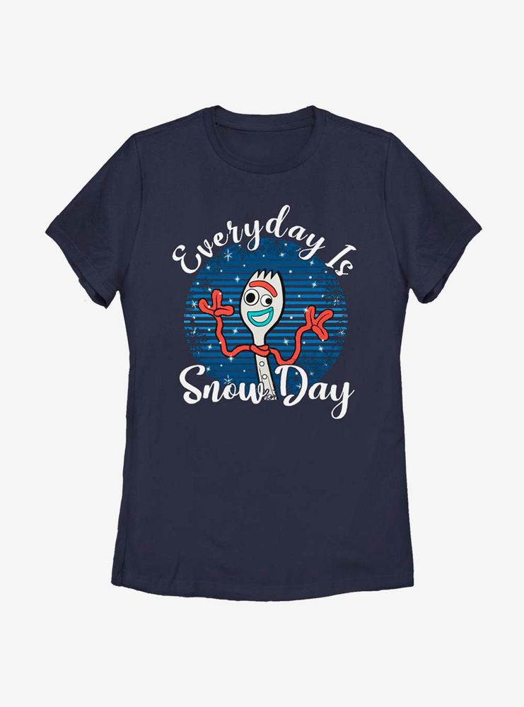 Disney Pixar Toy Story 4 Forky Snow Day Womens T-Shirt