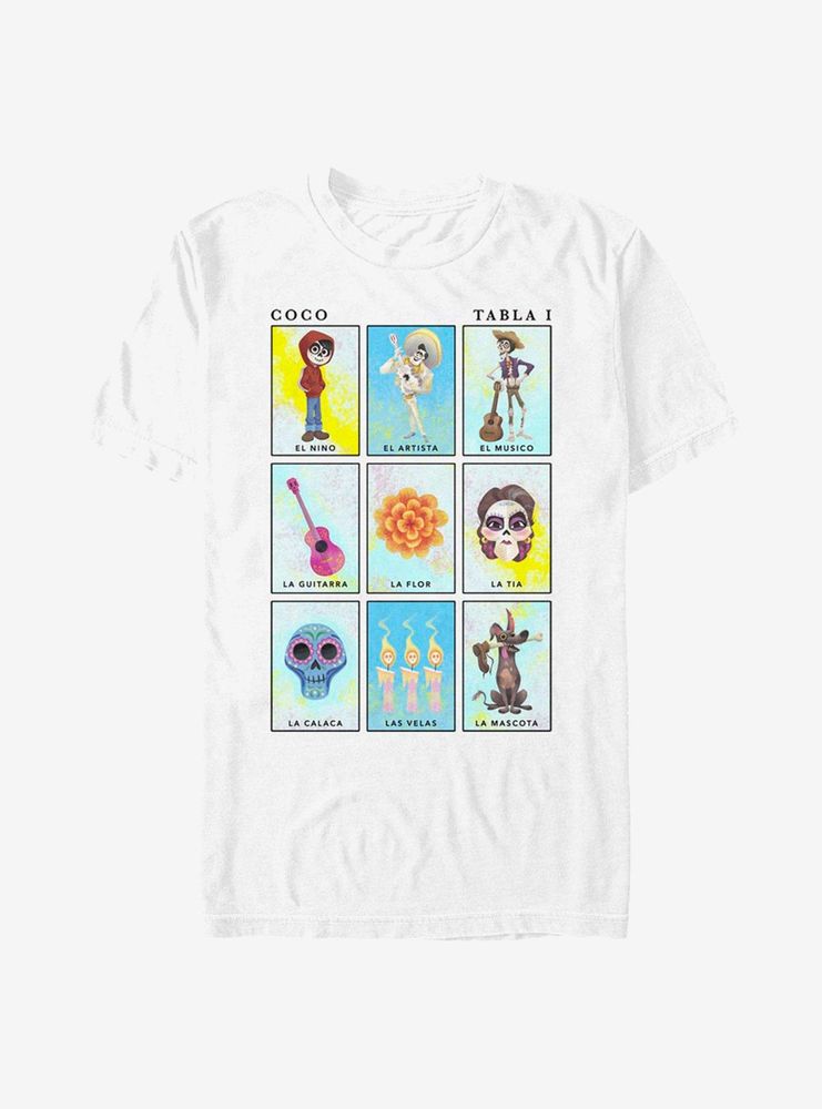 Disney Pixar Coco Mexican Lottery Cards T-Shirt