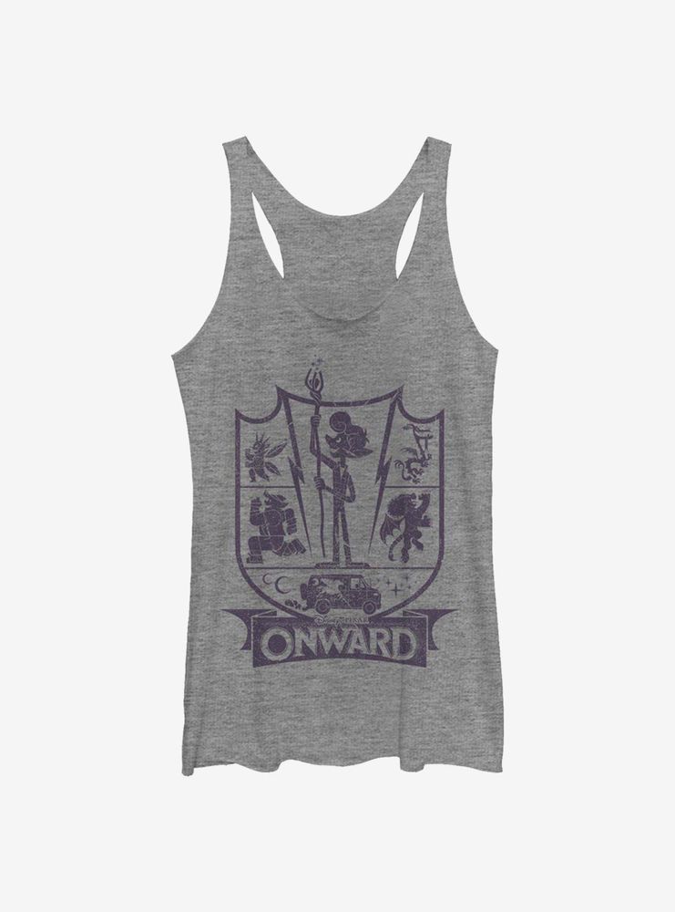 Disney Pixar Onward Charcoal Ian Badge Womens Tank Top