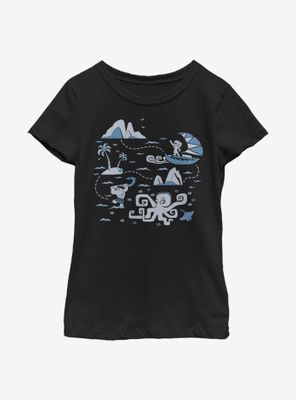 Disney Moana Voyage Collage Youth Girls T-Shirt