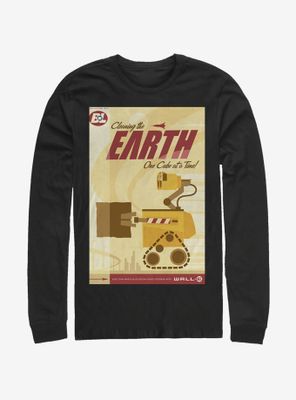 Disney Pixar WALL-E Cleaning The Earth Poster Long-Sleeve T-Shirt