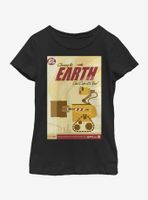 Disney Pixar WALL-E Cleaning The Earth Poster Youth Girls T-Shirt