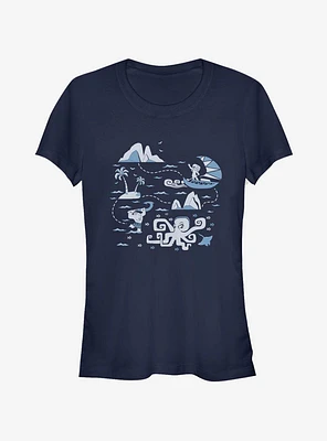 Disney Moana Voyage Collage Girls T-Shirt