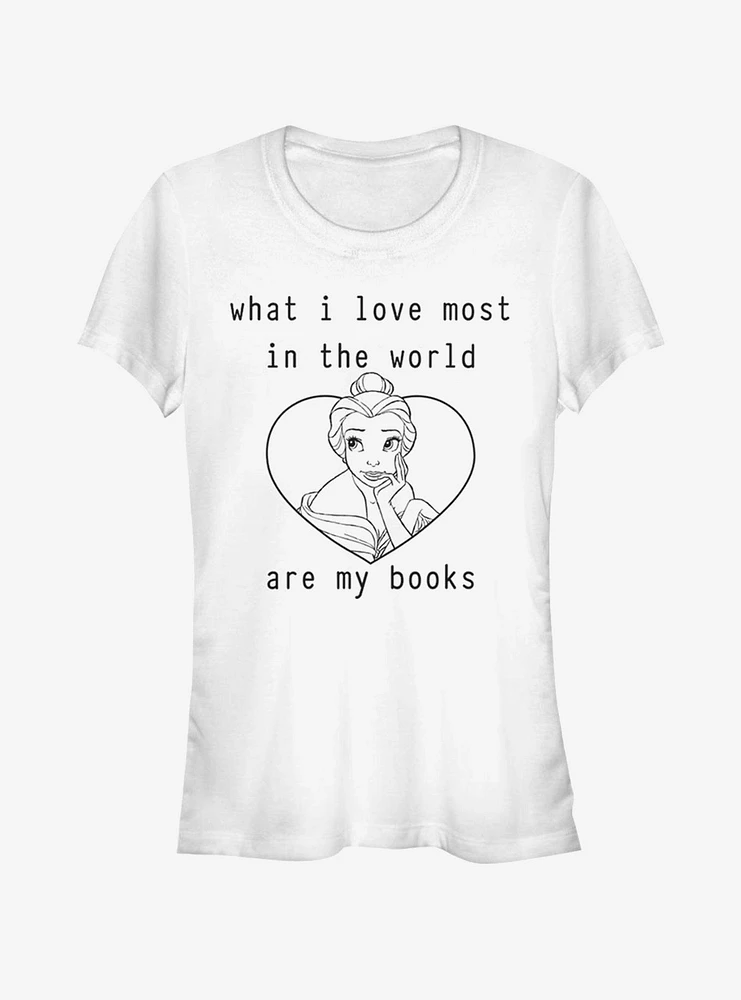 Disney Beauty And The Beast I Love Books Girls T-Shirt