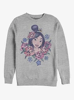 Disney Mulan Floral Crew Sweatshirt