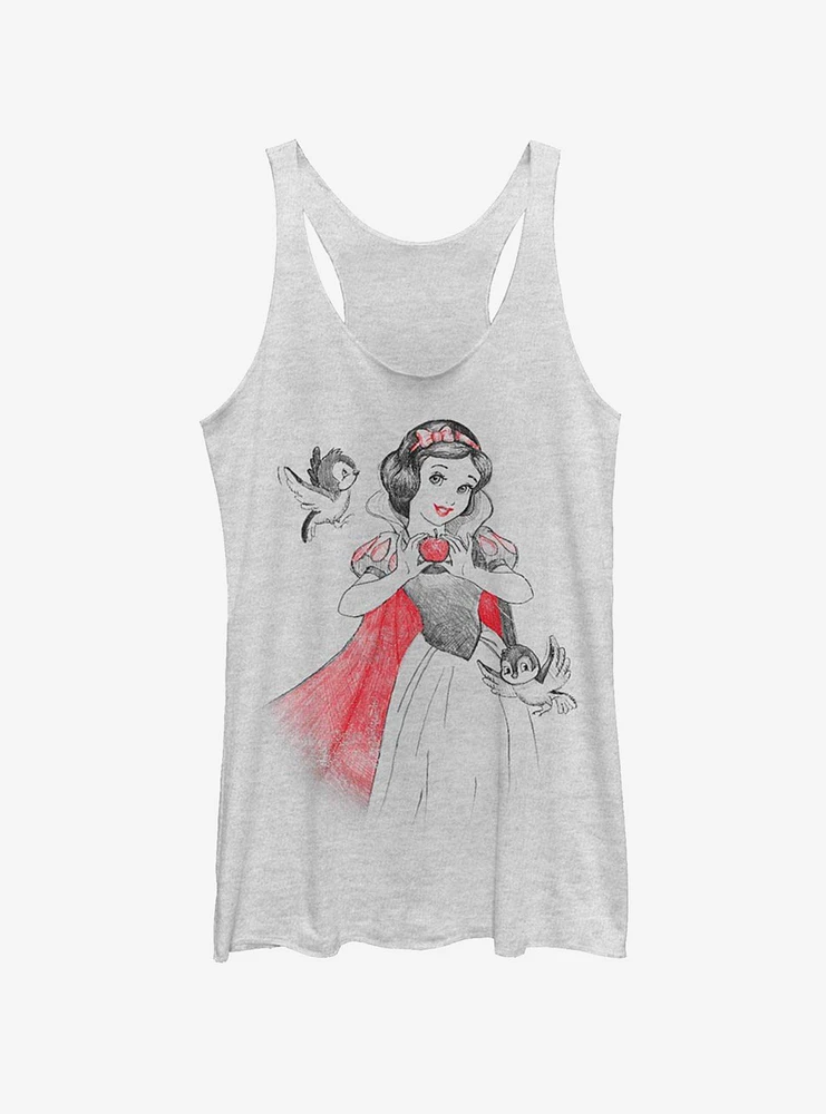 Disney Snow White Sketch Vignette Girls Tank