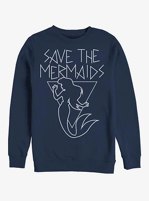 Disney The Little Mermaid Save Mermaids Crew Sweatshirt