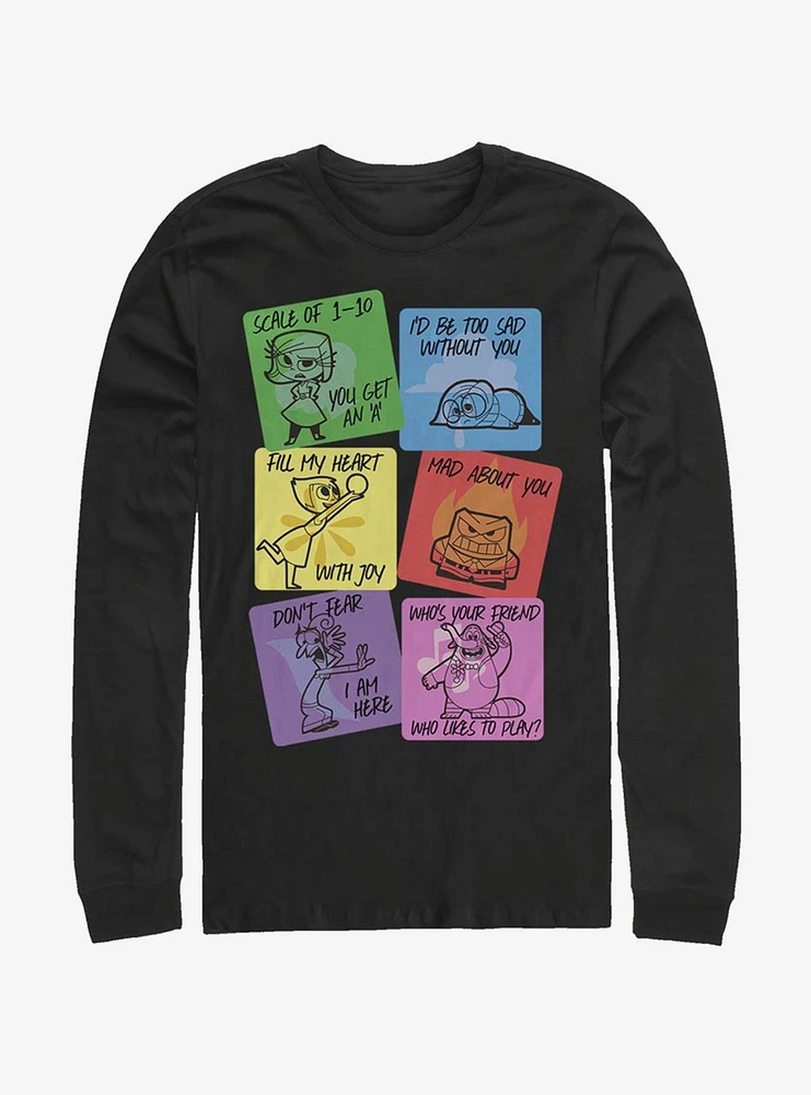 Disney Pixar Inside Out V-Day Cards Long-Sleeve T-Shirt