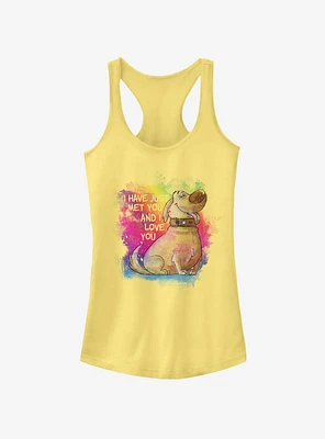 Disney Pixar Up Dug Watercolor Text Girls Tank