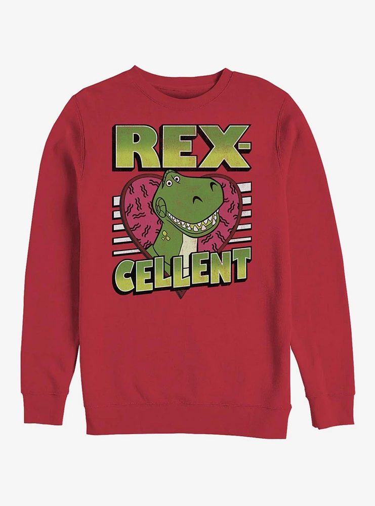 Disney Pixar Toy Story Rexcellent Heart Crew Sweatshirt