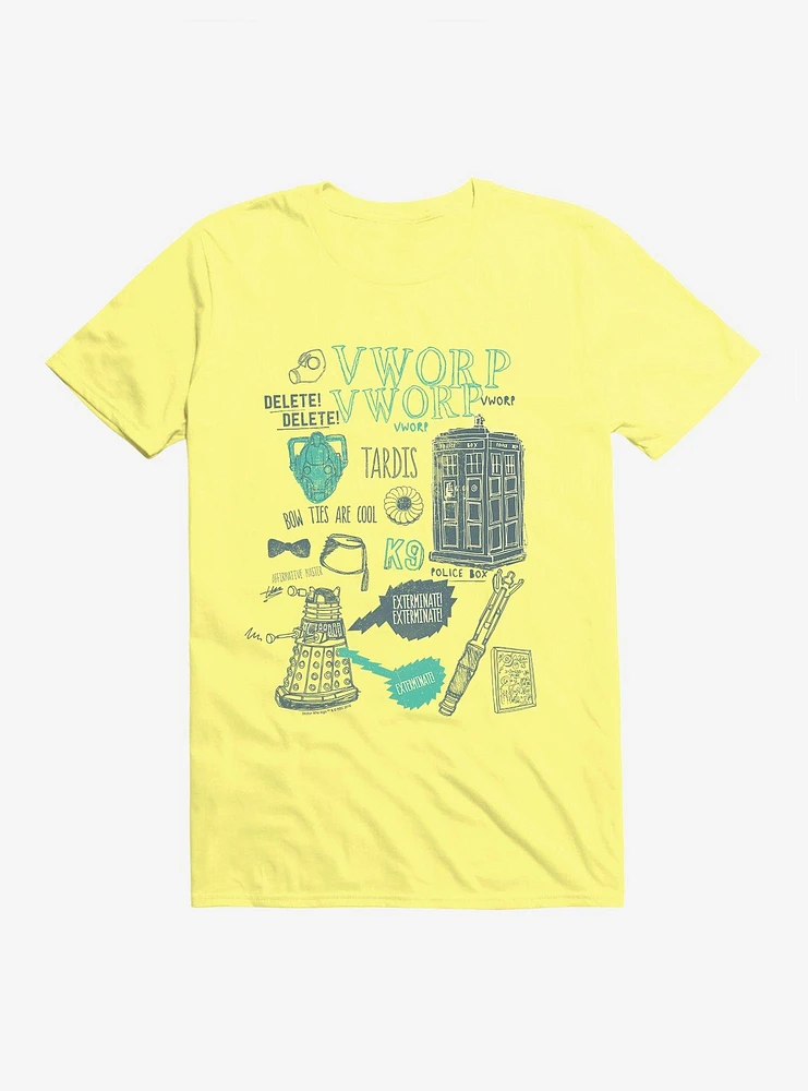 Doctor Who TARDIS Outlined Icons T-Shirt