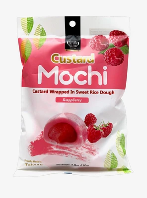 Royal Raspberry Custard Mochi