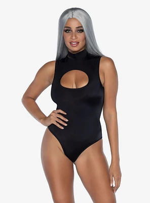 Black Spandex Keyhole Bodysuit