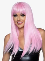 Long Straight Bang Wig Pink