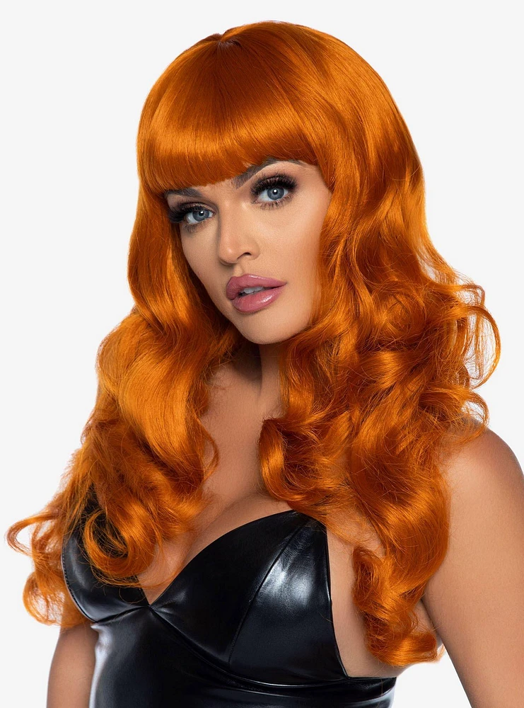 Long Wavy Bang Wig Ginger