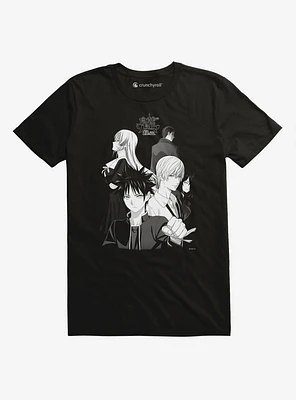 Food Wars! Group Black And White T-Shirt
