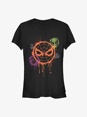 Marvel Avengers Spooky Spider Stencil Girls T-Shirt