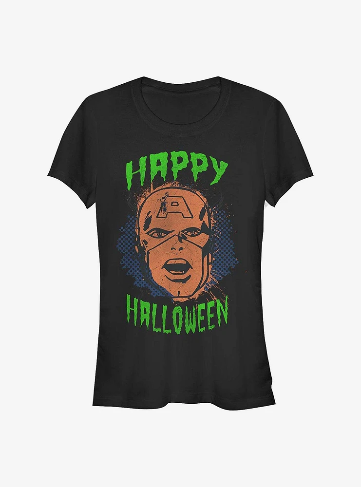 Marvel Captain America Face Halloween Girls T-Shirt