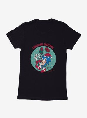 Sonic The Hedgehog Christmas Greetings From Womens T-Shirt