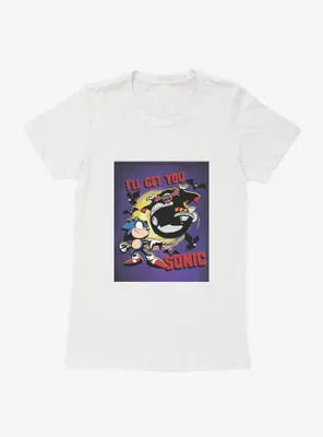 Sonic The Hedgehog Sonic, Doctor Eggman And Full Moon Womens T-Shirt