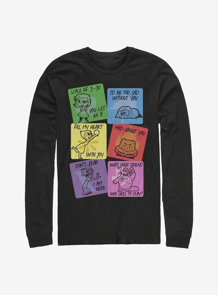 Disney Pixar Inside Out Vday Cards Long-Sleeve T-Shirt