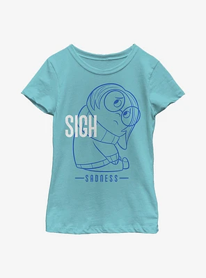 Disney Pixar Inside Out Sigh Sadness Youth Girls T-Shirt