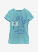 Disney Pixar Inside Out Sigh Sadness Youth Girls T-Shirt