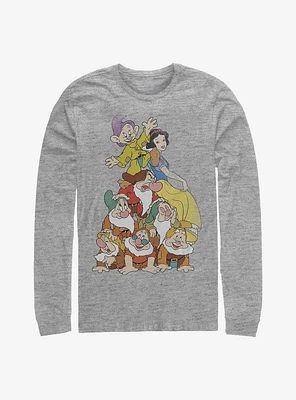 Disney Snow White And The Seven Dwarfs Squad Dwarf Stack Long-Sleeve T-Shirt