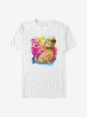 Disney Pixar Up Dug Watercolor Text T-Shirt