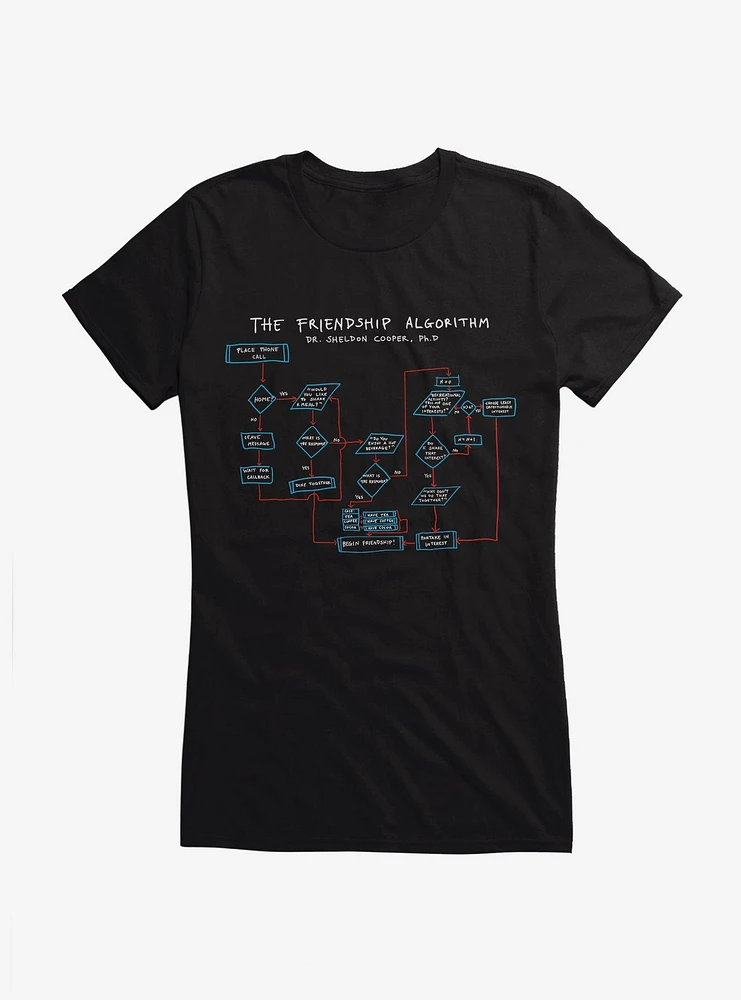 The Big Bang Theory Friendship Algorithm Girls T-Shirt