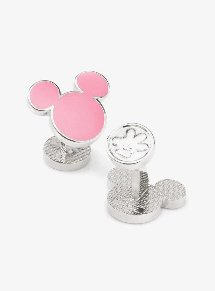 Disney Mickey Mouse Silhouette Pink Cufflinks