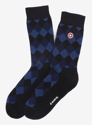 Marvel Captain America Argyle Blue Socks