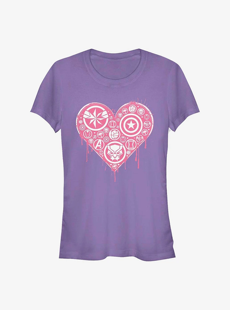 Marvel Avengers Heart Emblems Girls T-Shirt